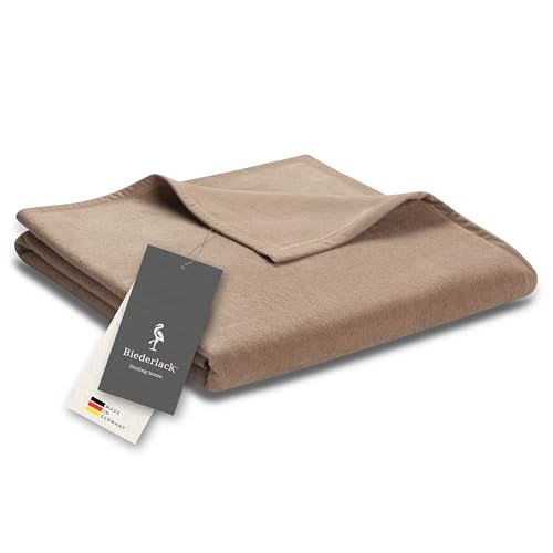 biederlack® Kuscheldecke Cotton Uni - Haselnuss, Sofadecke in...