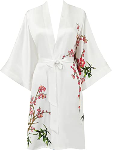 women's 100% silk kimono, short bathrobe pajamas, kimono pajamas