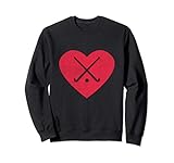 Feld Hockeyschläger Ball Herz Liebe spielen Sport Fan Frauen Sweatshirt