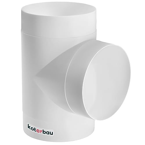 KOTARBAU® Verbinder T-Stück für Lüftungssysteme Ø 125 mm aus ABS Lüftungsrohr für Lüftungsleitungen Drei-Wege Rohrverbinder