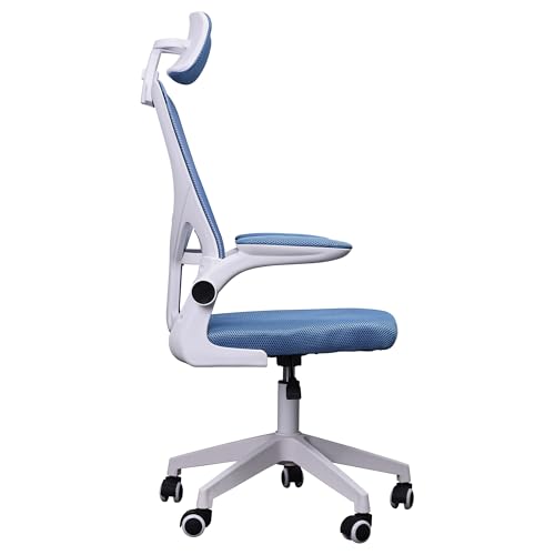 MGC-ERGOPLUS, Sedia Ergonomica Professionale, Supporto Lombare Dinamico Adattabile, Rete Traspirante, Altezza Regolabile 115 e 125cm, Braccioli Pieghevoli, Poggiatesta Regolabile, Blu - Sedia gaming - Immagine 6