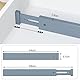 Ruichang 4er-Set Bambus Schubladentrenner Verstellbar (44-55 x 1.5 x 5.7 cm, Grau), Schubladenteiler Küche, Schubladen Organizer für Küchenschubladen