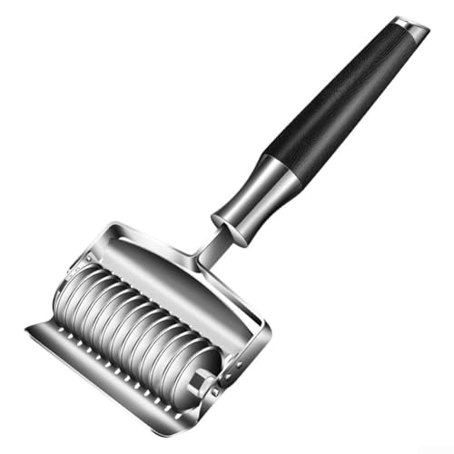 Cortador manual de fideos de acero inoxidable y rodillo de masa para hacer pasta con rebanadoras 13/19 para pasta fresca uniforme, cortador de hierbas de ajo y cortador de perejil de verduras, (A)