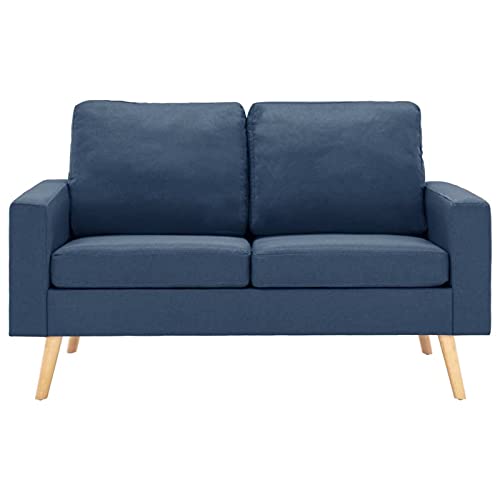 Tidyard 3-TLG. Sofagarnitur Lounge Sofa Couch Loungesofa Polstersofa Sessel 2 & 3 Sitzer Sofa Stoff Blau