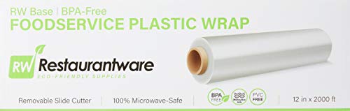 Image of Restaurantware-RW Base 12 Inch x 2000 Feet Cling Wrap, 1 Roll Microwavable Cling Film - With Removable Slide-Cutter, Clear Plastic Food Wrapping Film, Securely Seal And Keep Food Fresh