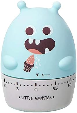 Red Dollar Mechanical Cute Kitchen Timer, Christmas Holiday New Year Gift 60-Minute Wind Up Dial Rotating Countdown Reminder No Batteries Loud Ring Cooking Time Management(BlueM)