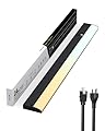 Hardwired Under Cabinet Lighting, 24 inch LED Under Counter Lights for Kitchen, CRI 97, 120V, 16W, 1400Lm 3CCT Dimmable Linkable Under Cabinet Lights with Power Cord and Linked Cord, Black