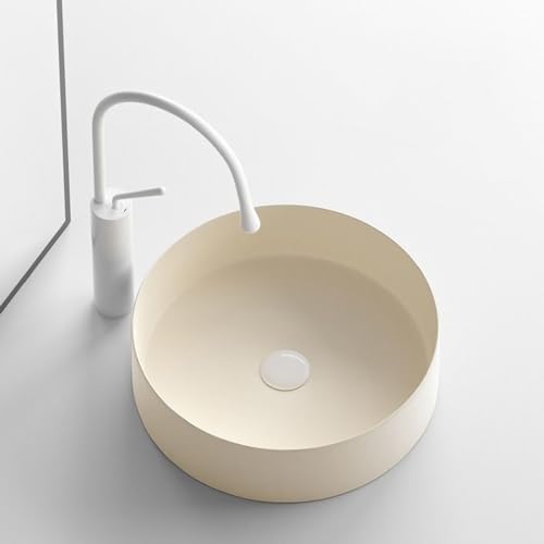 Athroom - Fregadero moderno y sencillo, fácil de instalar y limpiar, lavabo de cerámica para champú sobre el mostrador, para apartamentos pequeños, hoteles, restaurantes