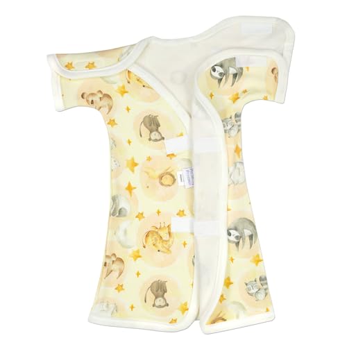 Boy's & Girl's Open-Shoulder Short-Sleeve Ultra Soft NICU Gown - NICU Friendly - Teeny (2-4lbs)2