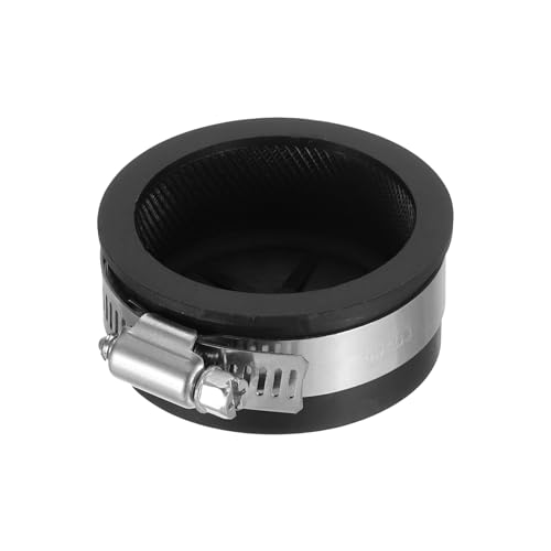 Image of PATIKIL 2 Inch PVC Pipe Cap, 1 Pcs Steel Mechanical Test Plug with Stainless Steel Clamps Sewer Cleanout Cover, Black