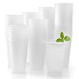 Datyiiha 100 Pack Frosted Plastic Cups Clear Disposable Drinking Cups Bulk for Wedding Reception Stadium Birthday Party Supplies,16 Oz