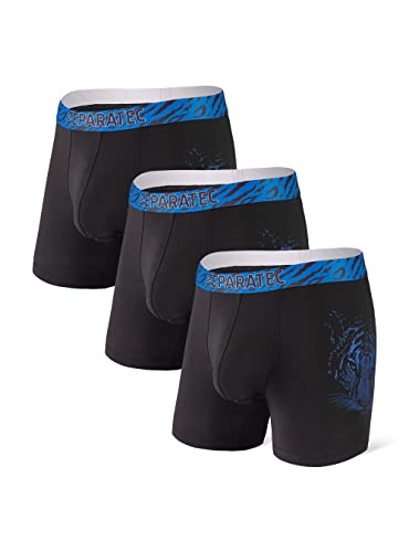 Separatec Herren Unterwäsche Atmungsaktiv Dual Pouch Baumwolle Modal Retroshorts für Herren 3er Pack Cover