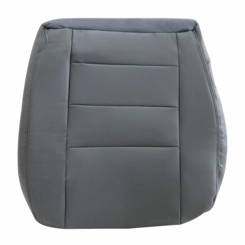 Priprilod Leather Gray Super Duty Lariat Driver Side Bottom Replacement Seat Cover Compatible with Ford F250 F350 2002 2003 2004 2005 2006 2007