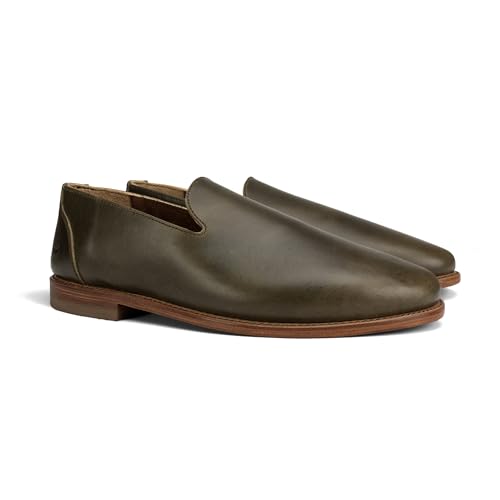 Image of The Montana, Leather Slip On Loafers, Business Casual Shoes for Men, Mens Dress Sneakers, Men's Boat Shoe, Slipper & Moccasins Alternative, Comfortable Dressy Brown & Black, Non Slip Work Loafer