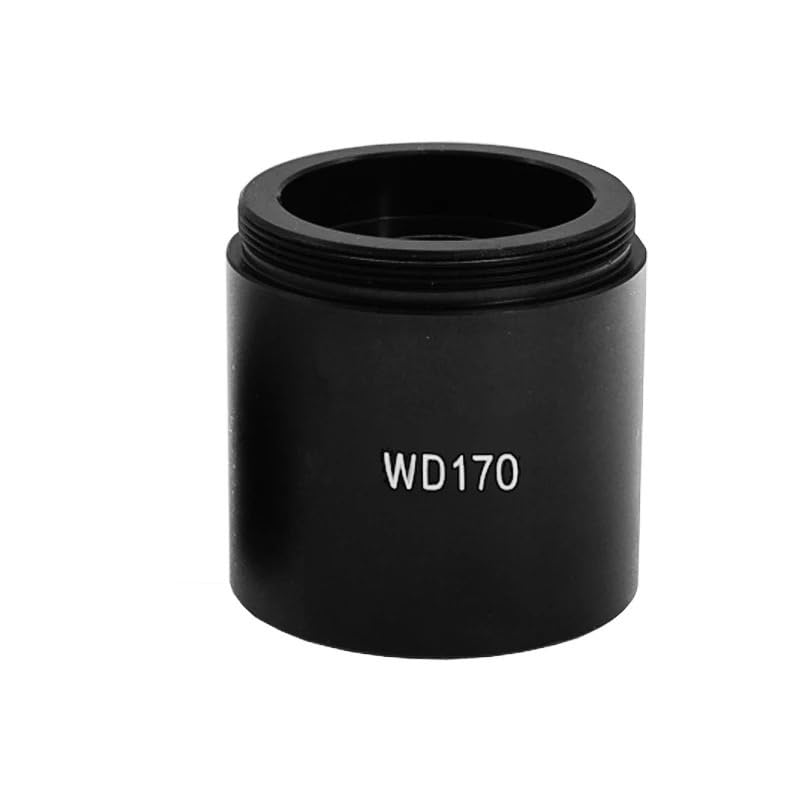 WD45 WD105 WD170 WD210 35mm Thread Mount Auxiliary Aux Objective Glass Barlow Lens for Industry C-Mount Microscope Camera(WD170)