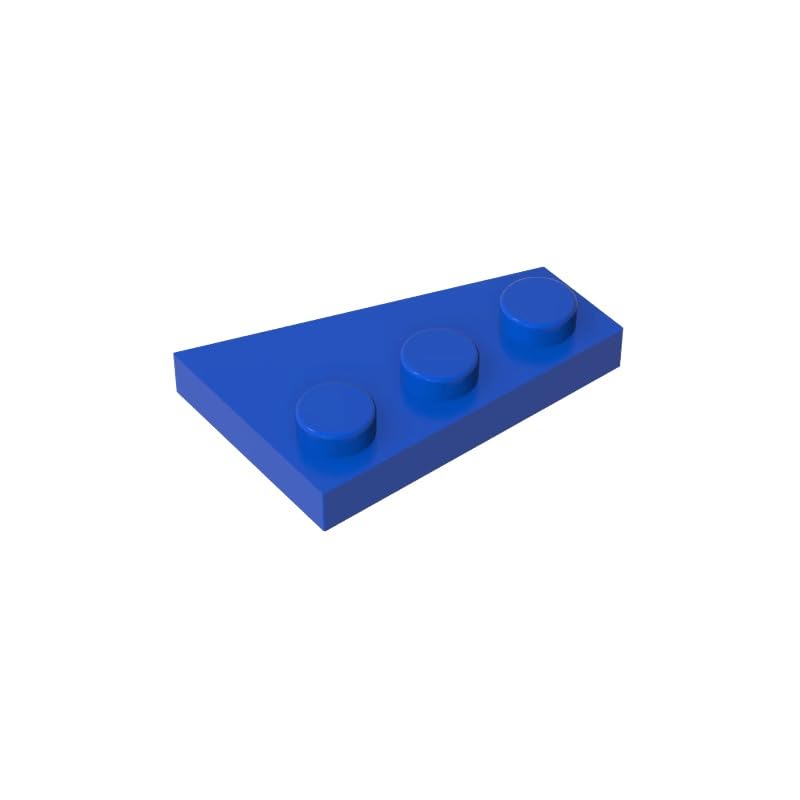 Gobricks GDS-546 Wedge Plate 3 x 2 Left 50PCS Compatible with Lego 43723 DIY Parts and MOC Components for Major Brick Brands Color?Blue 23