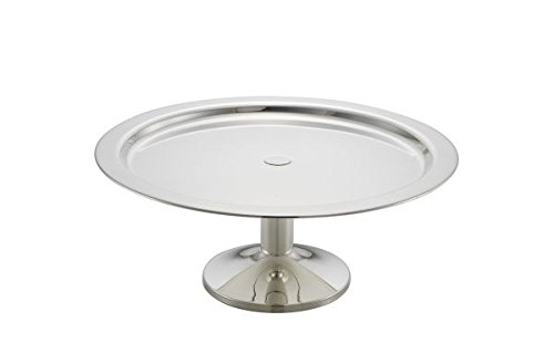SWEET HOME Vassoio Tondo da Buffet con Base Argentato Argento Stile Cardinale cod.5010861 cm 13h diam.34 by Varotto & Co.