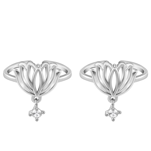 Image of GIVA 925 Silver Kanwal Toe Rings| Toe Rings for Women and Girls | With Certificate of Authenticity and 925 Stamp | 6 Month Warranty