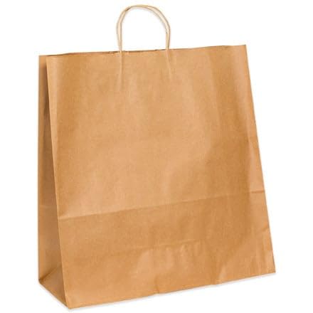18 in. x 7 in. x 18 .75 in. Kraft Paper Shopping Bags