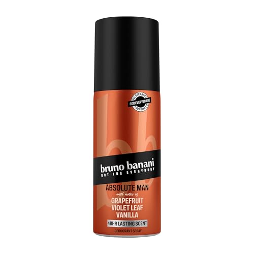bruno banani Absolute Man Deo-Bodyspray für Herren holziger Amberduft 48h lang anhaltend vegane Formel 150 ml