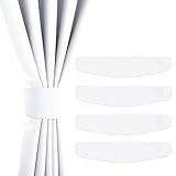 NICETOWN Strong Magnetic Curtain Tiebacks - Modern Simple Style Curtain Ties Backs Holdbacks Holders for Indoor/Outdoor Curtains (White, 18.5 X 4 Inches, Set of 4)