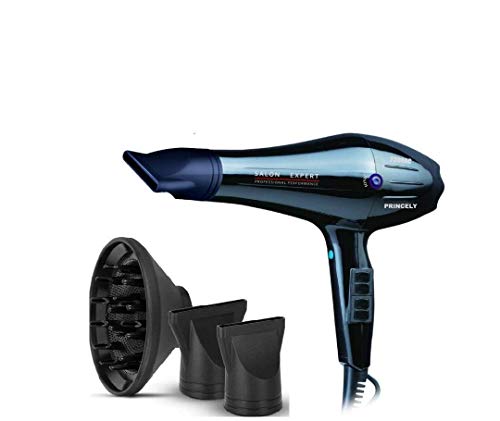 Princely 1875W(2300wattage) Professional Hair Dryer/120KM/H airflow speed/3 Heat 2 Speed Setting/Tourmaline Ionic Ceramic Hair Blow dryer AC Motor Hair Blower