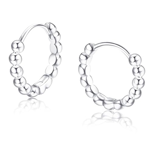 LOLIAS Pendientes Aro Plata Mujer Pendientes de Aro de Plata 925 Pequeños Pendientes Mujer Plata Hipoalergénica para Mujer y Niñas 10MM