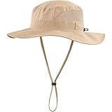 (コネクタイル) キッズ UPF 50+ サファリハット つば広 紫外線 UVカット ハット 子供 幼児 通気性よい 通園 通学 帽子 調整可能 カーキ M