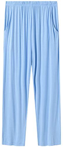 MoFiz Mens Pajama Set Long Sleeve V Neck 2 Piece Nightwear Loungewear Sleepwear Modal Pants With Pockets Pj's Sleep for Men3