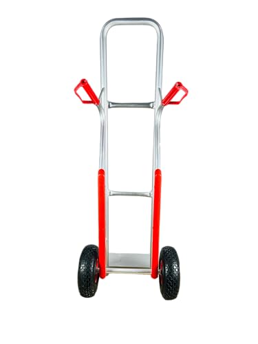 Image of Welbuilt Multi-Purpose Aluminum Hand Cart with 150kg Load Capacity and Pneumatic Wheels - Suitable for Home, Office, and Industrial Needs