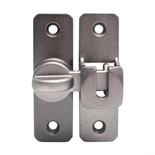 Cerradura de puerta de aleación de aluminio para graneros, pestillo deslizante de 90 grados para el hogar y el negocio (gris)