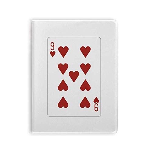 Carnet à couverture souple avec 9 cartes à jouer motif cœur rouge pour notes et écriture