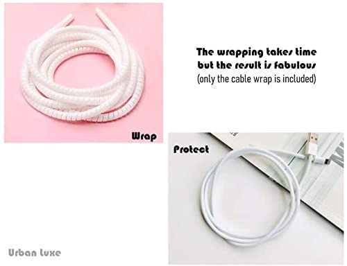 Cable Protector - 1.5 Meter/150 Cms Charging Winder | Full Size Spiral Triple Color Saver Compatible With iPhone Android Or Earphone (White)