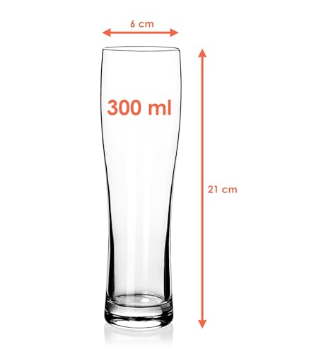 Spetebo Set di 6 Bicchieri da Birra di Frumento Trasparenti - 300 ml - Bicchieri da Birra 0,3 Litri Lavabili in Lavastoviglie - immagine 3