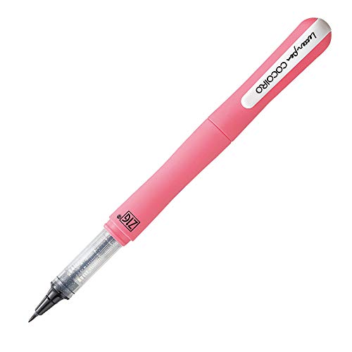 Kuretake ZIG Letter pen COCOIRO (Strawberry) with Hard Brush tip, Black ink, Refillable