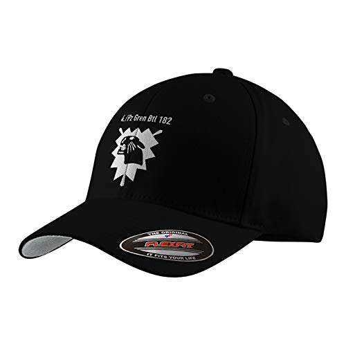 Casquette 4 PzGrenBtl 182 Copytec Flexfit Noir L-XL pour passionné de l'armée