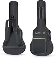 Adjustable Shoulder Straps: Acoustic Guitar Case Guitar Bag Case, This Padded has two soft adjustable shoulder straps, making your guitar easy to carry and safely. Design: This Guitar case bag has two front pouches (one large & one small) to carry ac...
