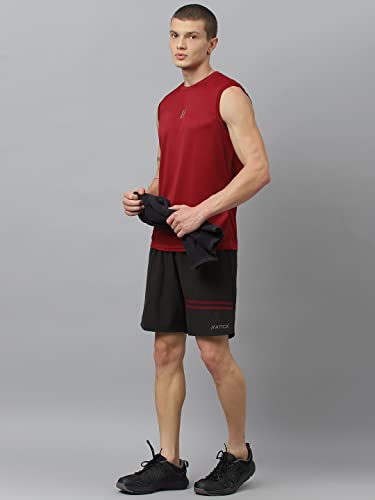 Image of ATICX Men's Polyester Sports Sleeveless T Shirt - Gym Vest, Workout Sando, Training Tank Top, Cut Sleeves Quick Dry Tee for Running, Swimming, Badminton, Fitness & Sports