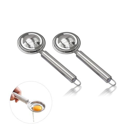 CALLYSONIC Lot de 2 séparateurs d'œufs en acier inoxydable - Coupe-coquille d'œuf amusant - Outil pour séparer les jaunes des blancs d'œufs