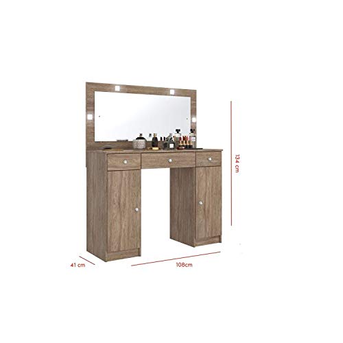 Penteadeira Camarim 3 Gavetas e 2 Portas com Banqueta Carisma Siena Móveis