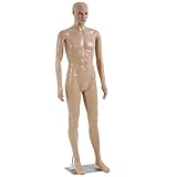 Male Sewing Mannequin Polypropylene (PP) Full Body Retail 73 inches MannequinMaterial Mannequin Torso Detachable Stand Head Arm Rotation Metal Base for Display Clothing