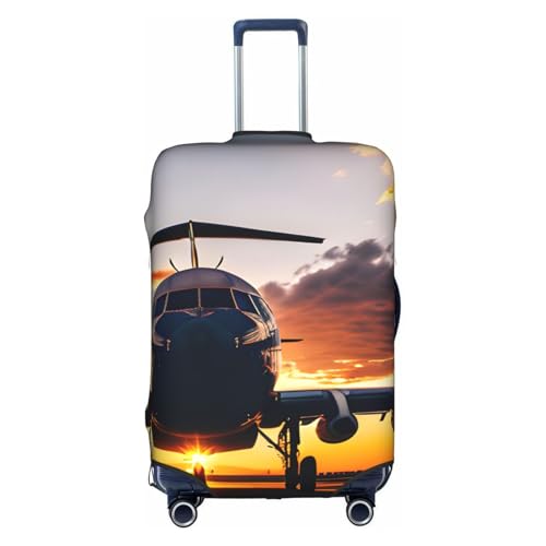 Housse de valise élastique 45-81 cm grand format protège bagage motif avion blanc