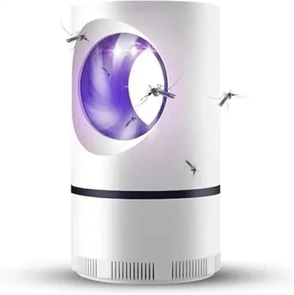 Armadilha para inseto Pernilongo Moscas Mosquitos Da Dengue Chikungunya e Zika Vírus atrativo com luz led UV e c/sucção - Cabo USB e certificação INMETRO - Repelente Eletrônico