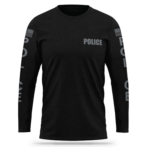 13FA Police Cotton Blend Long Sleeve - USA Patriotic Durable Shirt - Ultra Soft Comfort. Perfect for On Duty Use