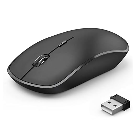 Wireless Mouse for Laptop, JOYACCESS 2.4G Ultra Thin Silent Mouse, with USB Nano 2400 DPI Portable Mobile Optical Cordless Mouse Mice for Laptop, PC, Computer, Mac - Black