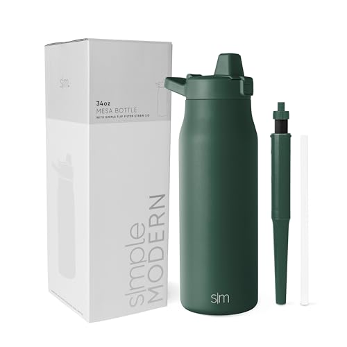 Simple Modern Filtered Water Bottle | Insulated Stainless-Steel Carbon Filter Travel Water Bottles | Reusable for Clean Drinking Water On The Go | 34oz, Forest