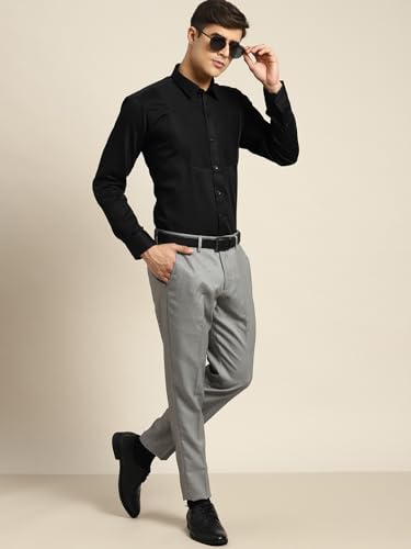 Image of Hancock Men White Pure Cotton Slim Fit Formal Shirt(5444White)