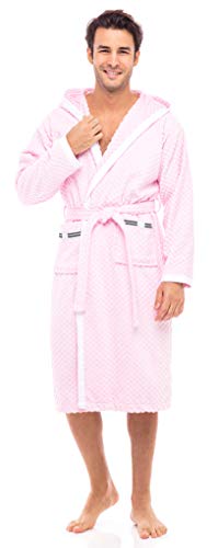 Skylinewears Men's Robe, Terry Cotton Cloth Hooded Bathrobe Towel Soft Fluffy Terry Toweling Bath Robes Knee Length Housecoat2
