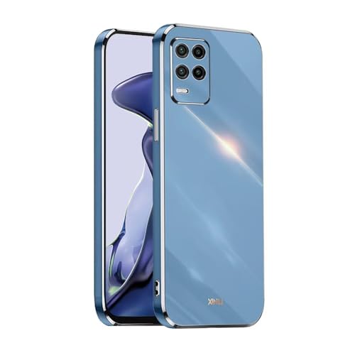 EASSGU Marco Electrochapado Funda para Xiaomi MI 10 Lite (6.57' Inches) Carcasa Protectora de Color de Silicona TPU Suave - Azul Marino