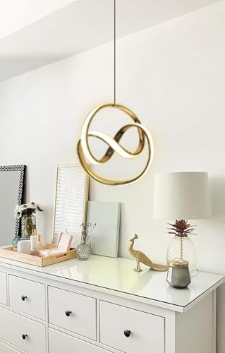 Image of American Spiral Style LED Pendant Lamp for Dining Table, Bedroom & Living Room Hanging Ceiling Light for Home, Office, Restaurant & Bar (Ring Spiral Hanging)